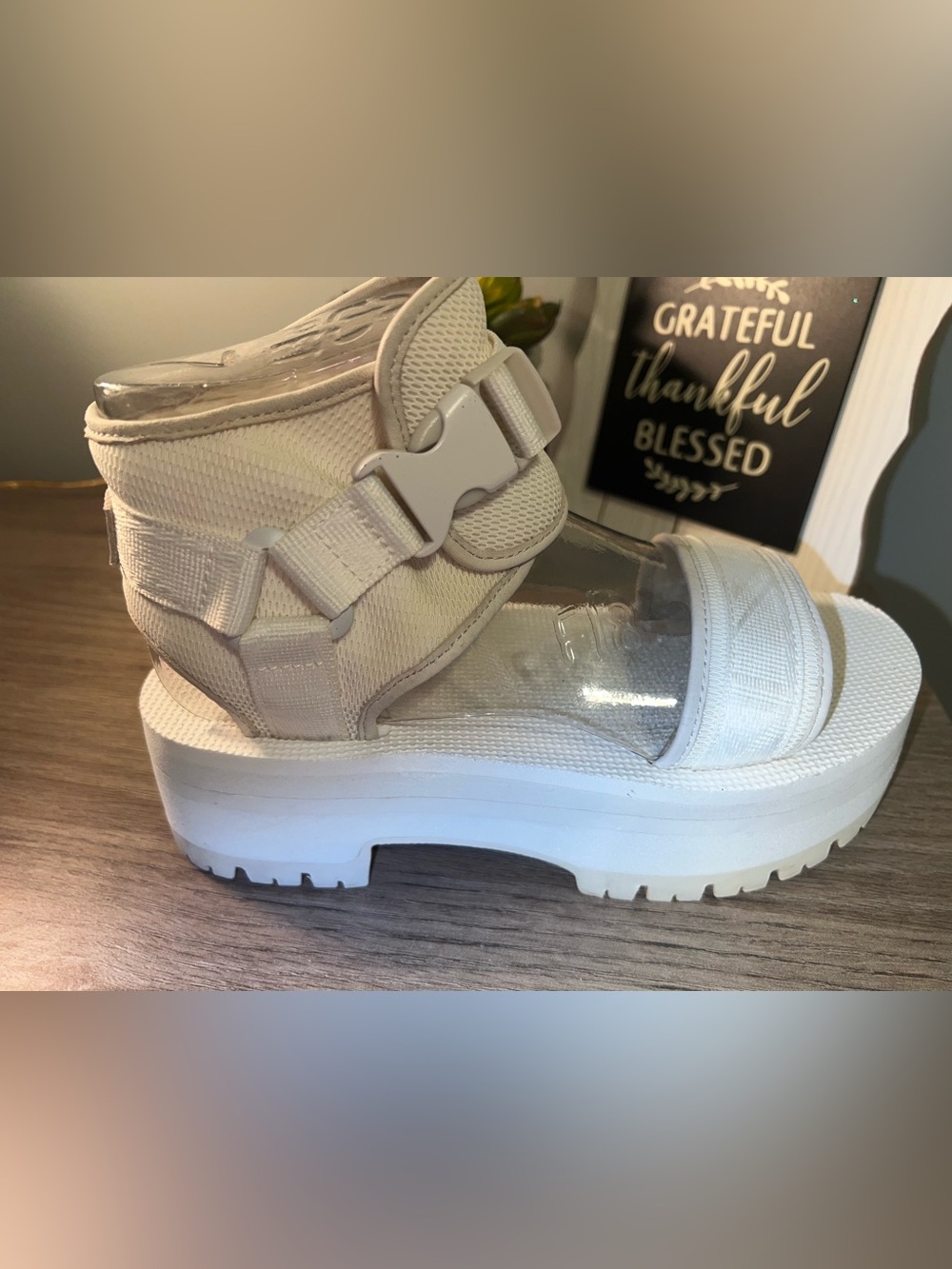 Teva White Chunky Platform Sandals with Adjustable Straps - Picture 8 of 16